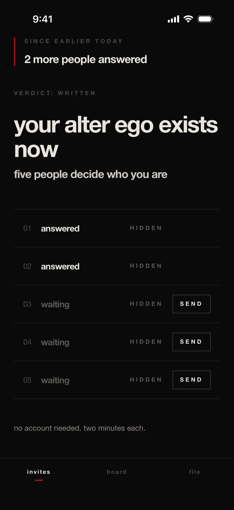 each of your five gets a link